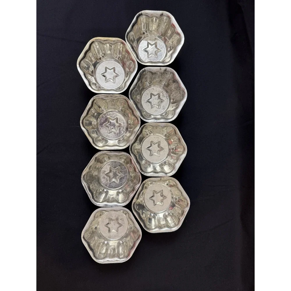 Vintage Set Of 8 Kaiser‎ Baking Molds Jello Tarts Pastries Star Motif Germany